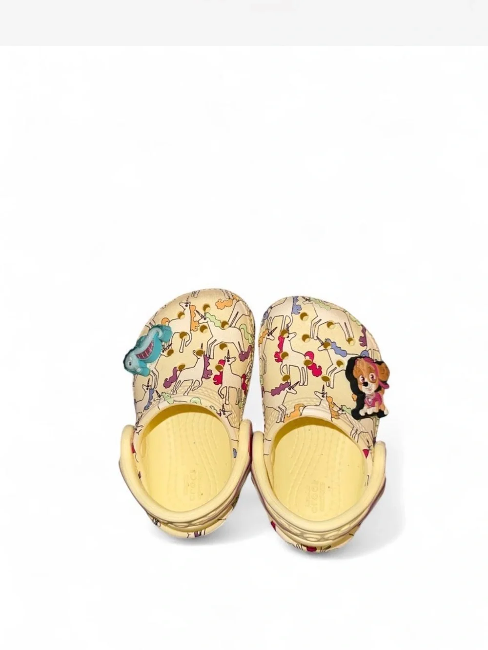 CROCS Kids Yellow Printed Cartoon Clogs with Character Charms